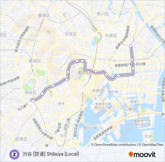 半蔵門線 HANZOMON LINE  Line Map