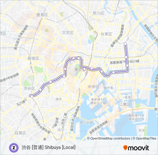 半蔵門線 HANZOMON LINE  Line Map