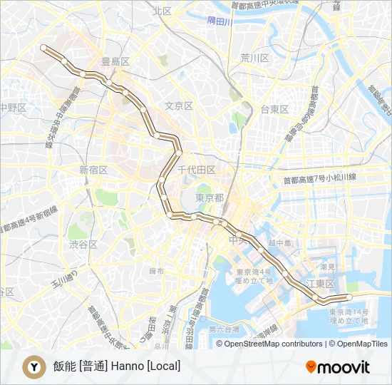 有楽町線 YURAKUCHO LINE  Line Map