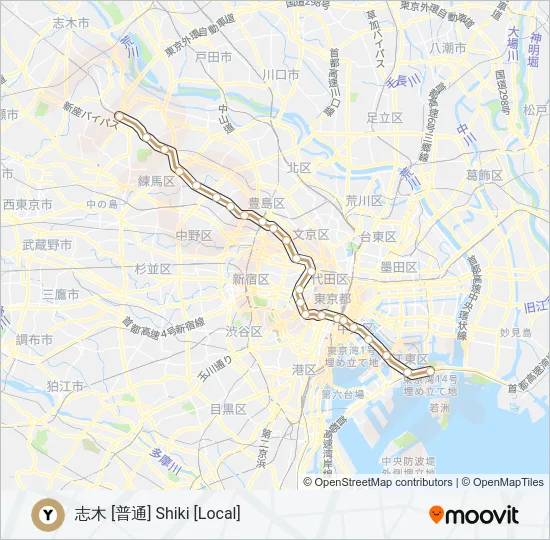 有楽町線 YURAKUCHO LINE の路線図