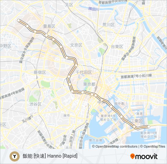 有楽町線 YURAKUCHO LINE  Line Map