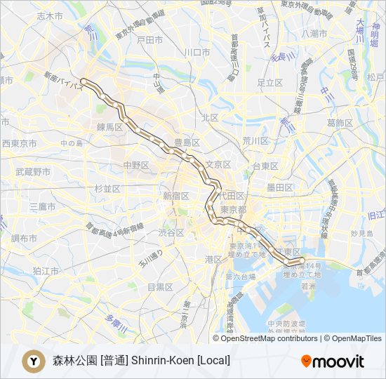 有楽町線 YURAKUCHO LINE metro Line Map