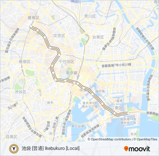 有楽町線 YURAKUCHO LINE metro Line Map