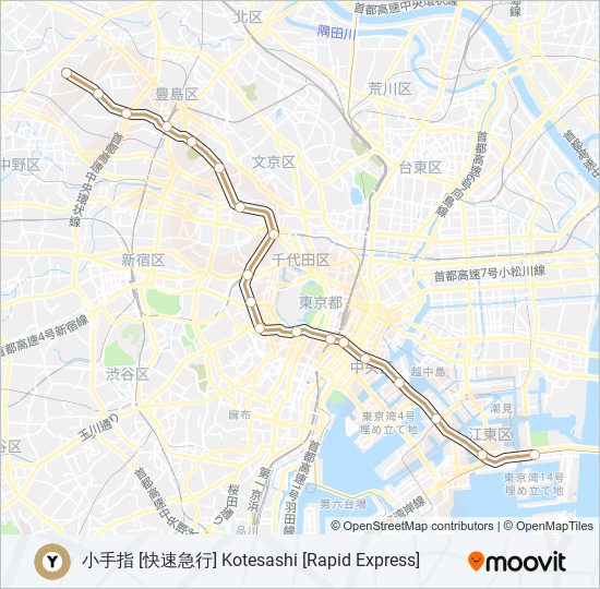 有楽町線 YURAKUCHO LINE metro Line Map