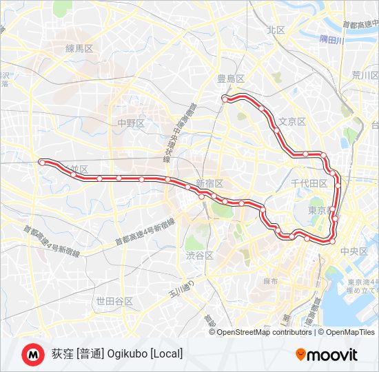 丸ノ内線 MARUNOUCHI LINE  Line Map