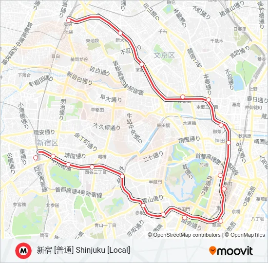 丸ノ内線 MARUNOUCHI LINE  Line Map