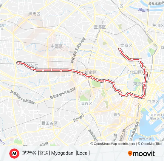 丸ノ内線 MARUNOUCHI LINE の路線図