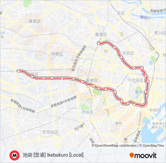 丸ノ内線 MARUNOUCHI LINE  Line Map