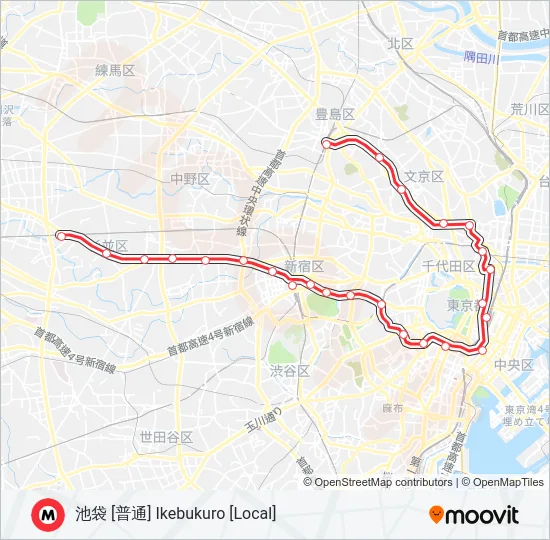丸ノ内線 MARUNOUCHI LINE の路線図