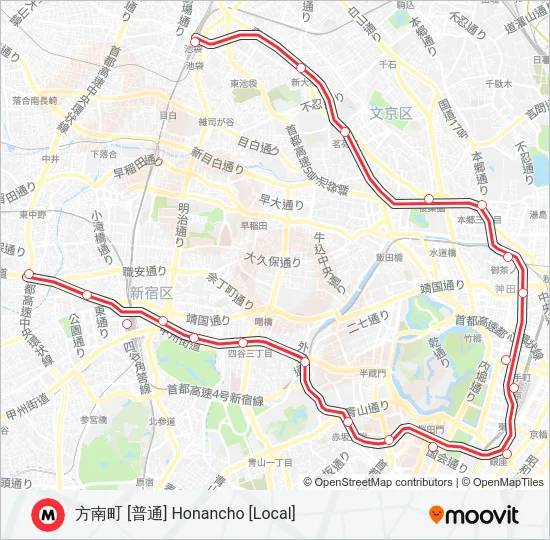 丸ノ内線 MARUNOUCHI LINE  Line Map