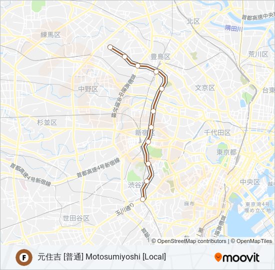 副都心線 FUKUTOSHIN LINE metro Line Map