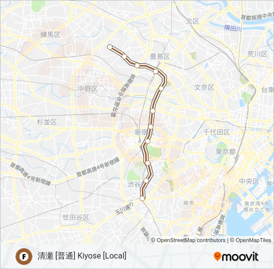 副都心線 FUKUTOSHIN LINE  Line Map