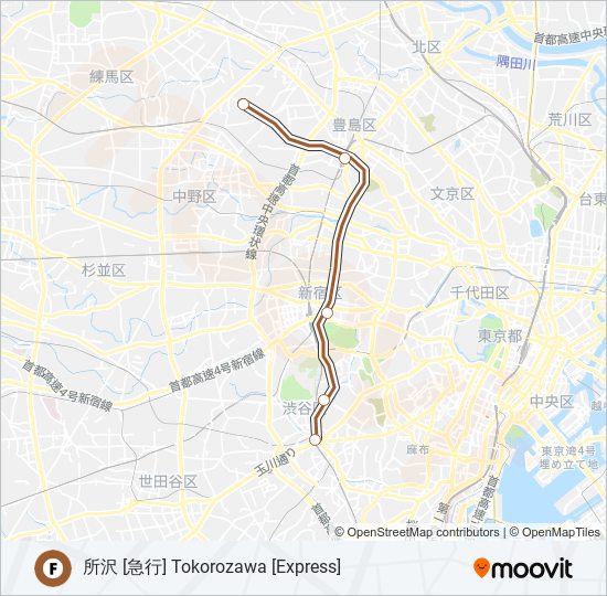 副都心線 FUKUTOSHIN LINE metro Line Map