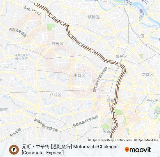 副都心線 FUKUTOSHIN LINE  Line Map