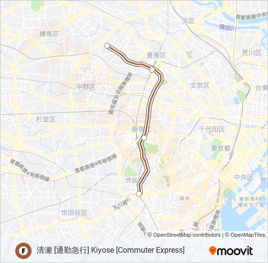 副都心線 FUKUTOSHIN LINE metro Line Map