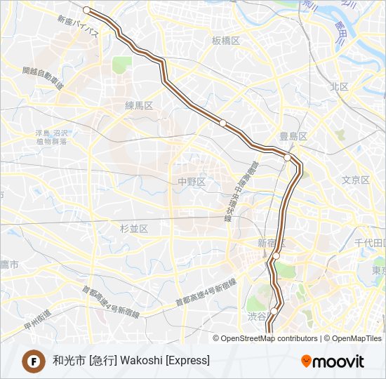 副都心線 FUKUTOSHIN LINE metro Line Map