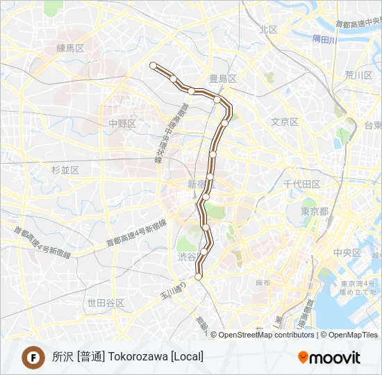 副都心線 FUKUTOSHIN LINE  Line Map
