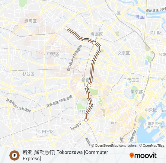 副都心線 FUKUTOSHIN LINE  Line Map