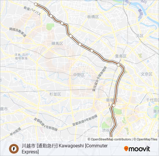 副都心線 FUKUTOSHIN LINE metro Line Map