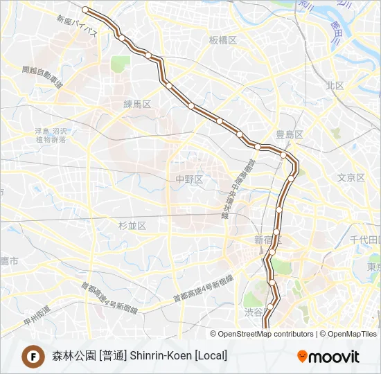 副都心線 FUKUTOSHIN LINE の路線図