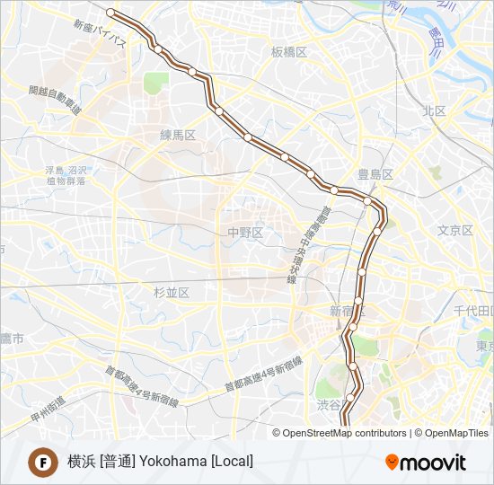 副都心線 FUKUTOSHIN LINE metro Line Map