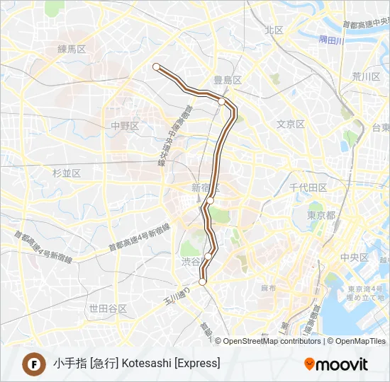 副都心線 FUKUTOSHIN LINE  Line Map