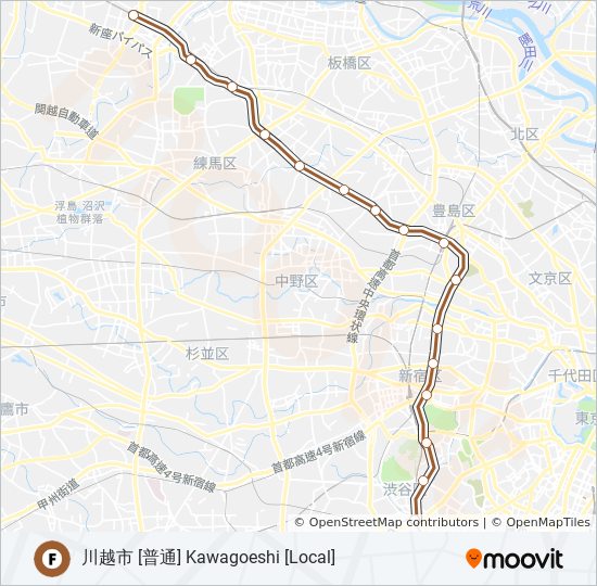 副都心線 FUKUTOSHIN LINE metro Line Map