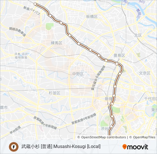 副都心線 FUKUTOSHIN LINE metro Line Map