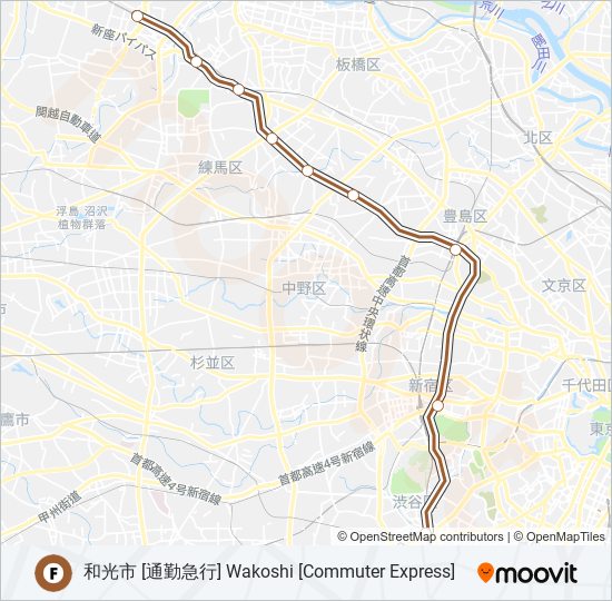 副都心線 FUKUTOSHIN LINE metro Line Map