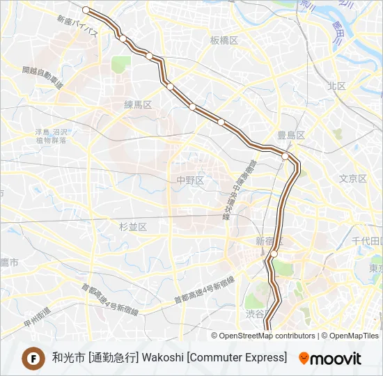副都心線 FUKUTOSHIN LINE  Line Map