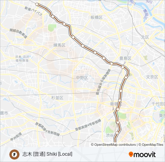 副都心線 FUKUTOSHIN LINE metro Line Map