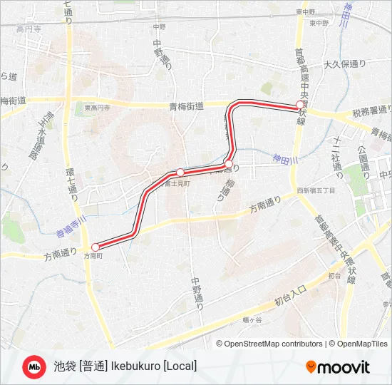 丸ノ内線支線 MARUNOUCHI BRANCH LINE  Line Map