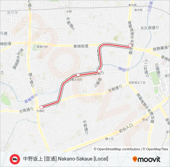 丸ノ内線支線 MARUNOUCHI BRANCH LINE の路線図