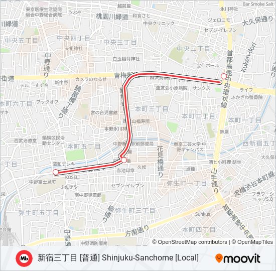 丸ノ内線支線 MARUNOUCHI BRANCH LINE metro Line Map