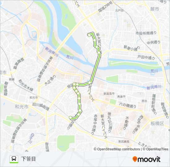 増14 bus Line Map