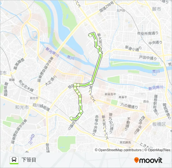 増14 Bus Line Map