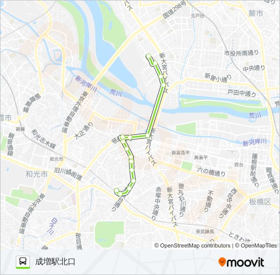 増14 bus Line Map