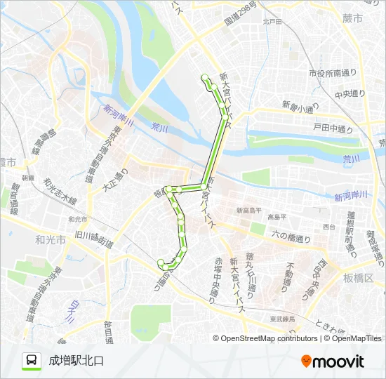 増14 Bus Line Map