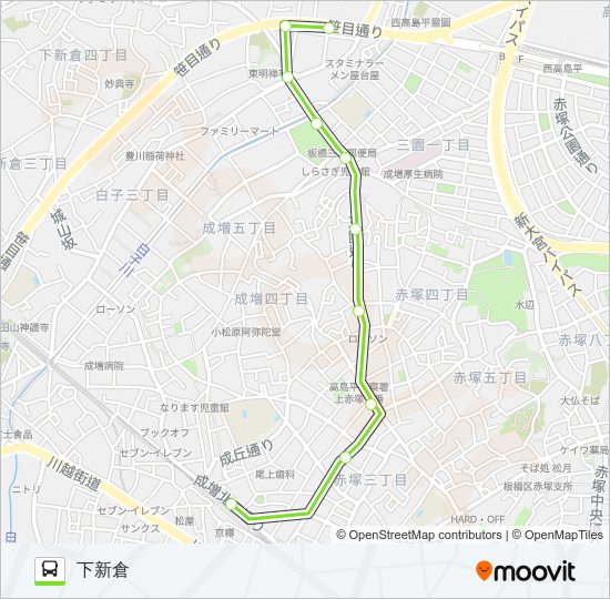 増19 bus Line Map