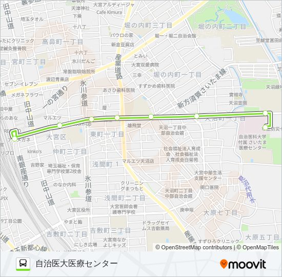 安い 大宮 駅 から 自治 医大 バス 時刻 表