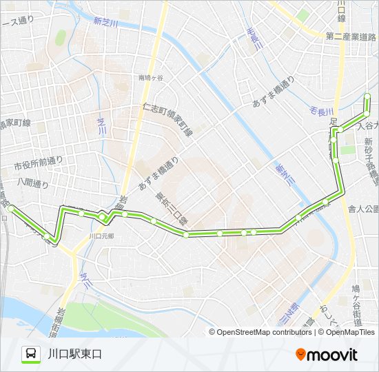 川04ルート スケジュール 停車地 地図 川口駅東口