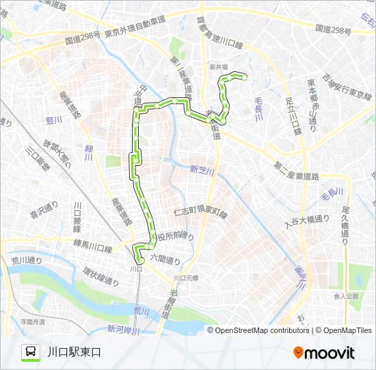 川18 バスの路線図