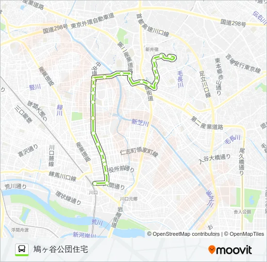 川18 バスの路線図