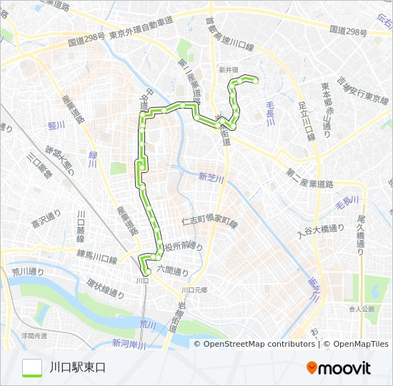 川18 bus Line Map