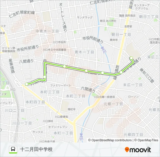 川80 バスの路線図