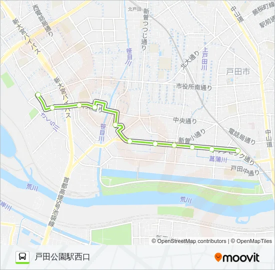 戸52 Bus Line Map