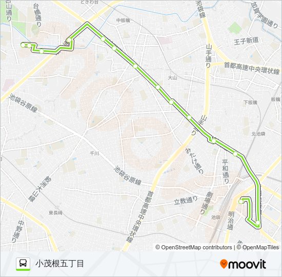 池55 バスの路線図