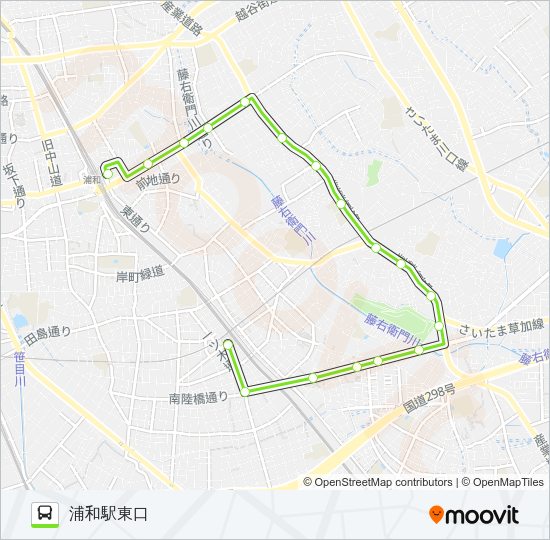 浦50ルート スケジュール 停車地 地図 浦和駅東口