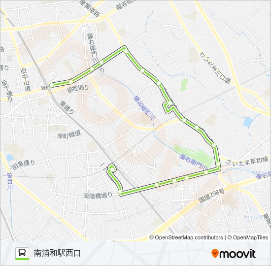 浦50路線 時刻表 站點和地圖 南浦和駅西口