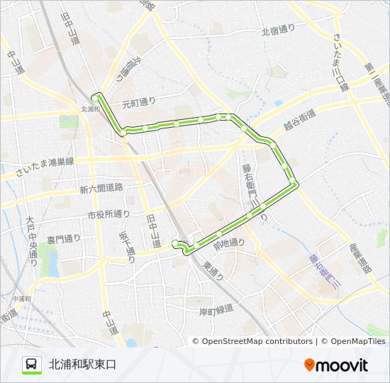 浦51ルート スケジュール 停車地 地図 北浦和駅東口 アップデート済み